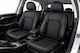 Autositzbezüge Set Universal Eco Leder Vorne Hinten Schwarze Weiße Streifen