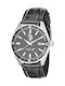 U.S. Polo Assn. Womens Watch Battery with Black Leather Strap
