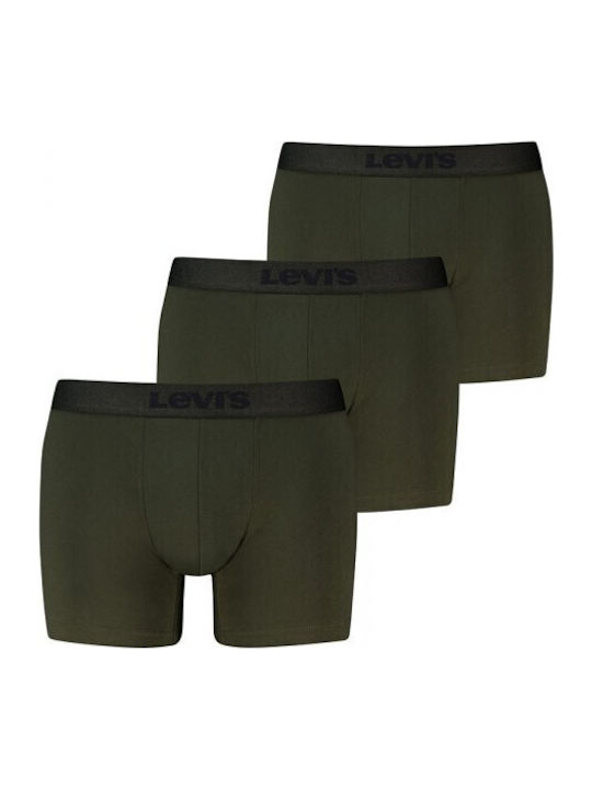 Herren Boxershorts Khaki 3er Pack