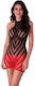Passion Bs117 Black Red Gradient Bodystocking Dress