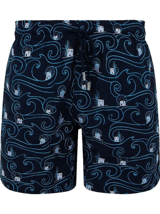 Men's Swimwear Shorts Blue with Patterns