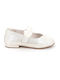 Kids Ballerinas with Hoop & Loop Closure Leather Silver