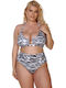 Set Bikini Tierdruck Schwarz-Weiß