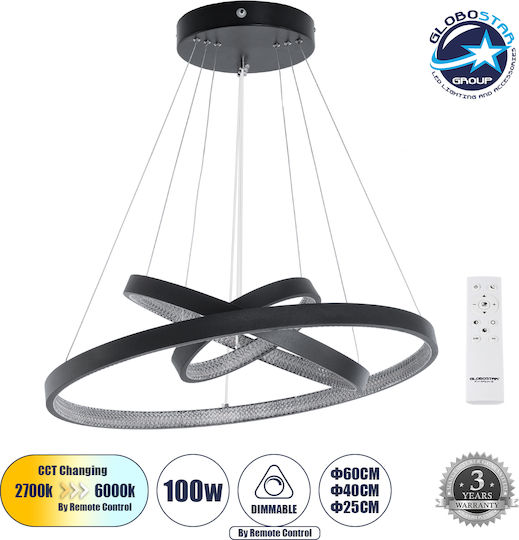 Diamond Diamond Black LED Ceiling Light with Adjustable White Light