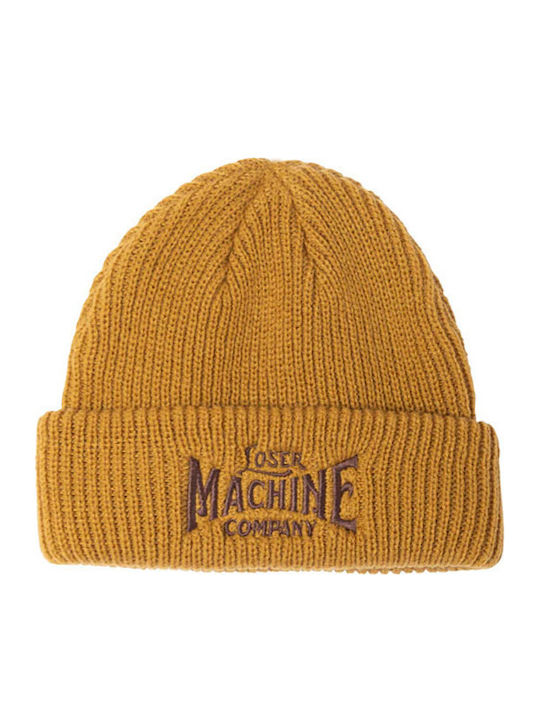 Beanie Unisex Σκούφος Πλεκτός σε Κίτρινο χρώμα