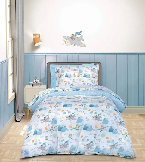 Greenwich Polo Club Essential 8866 Kids Single Duvet Cover Set with Pillowcase Cotton Blue 160x240cm