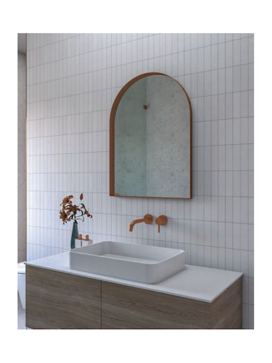 Iron Полукръгло Огледало За Баня 60x80cm Бронзово
