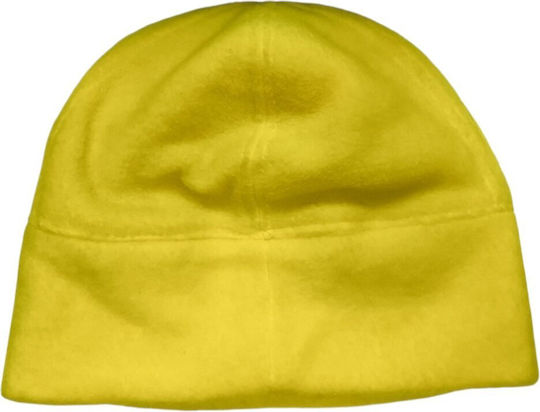 Beanie Unisex Fleece Σκούφος Πλεκτός σε Κίτρινο χρώμα