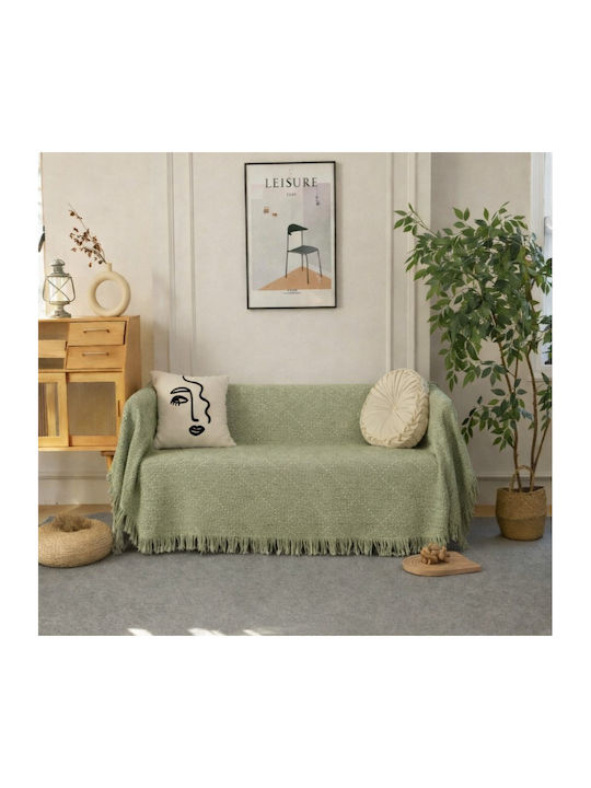 Lucktora Armchair Throw Chenille 180x180cm Green