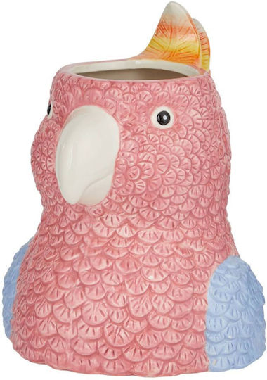 Butlers Decorative Vase Ceramic Parrot Pink 17x18xHeight 22cm