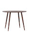 Dallas 3879 Round Extendable Wooden Table Dark Brown 75x75cm