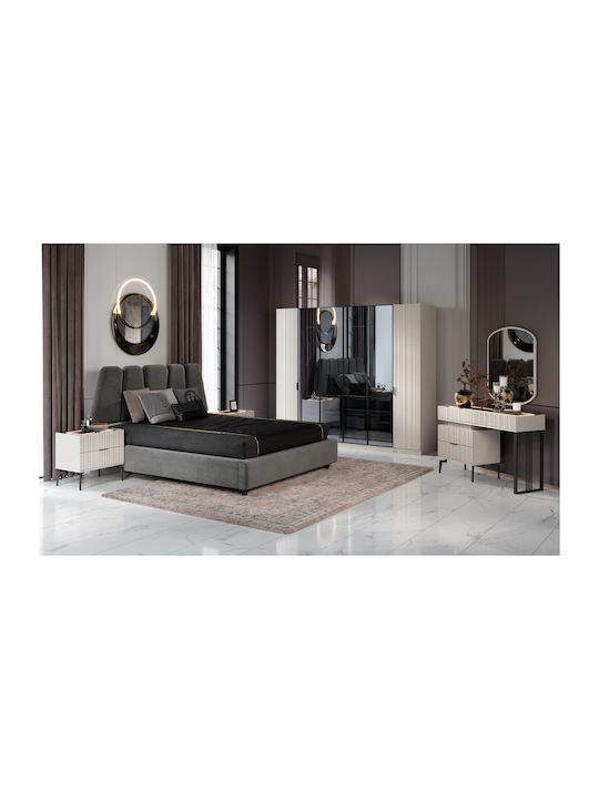 Stewehome Set Mobilier Pentru Dormitor Gri Modern Design 6 Bucăți 160x200cm