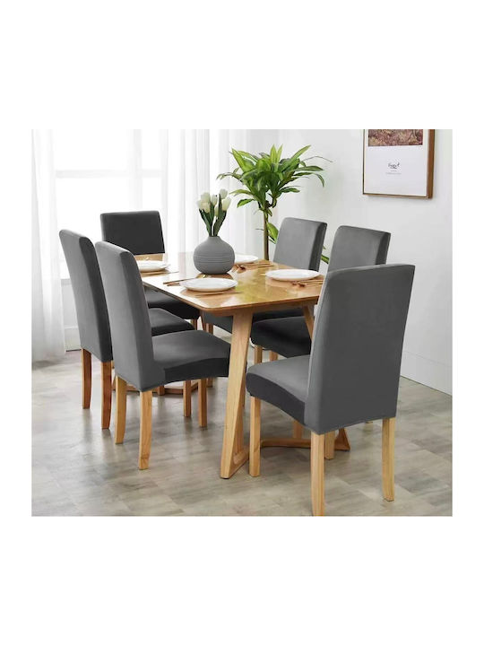 Lucktora Elastic Chair Cover Gray 6 Pieces