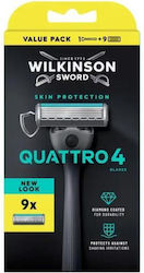 Wilkinson Sword Quattro 4 Ξυραφάκι με Ανταλλακτ...