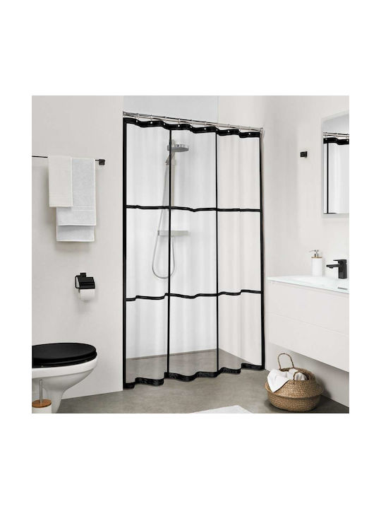 24home.gr Κουρτίνα Μπάνιου 180x200cm Black
