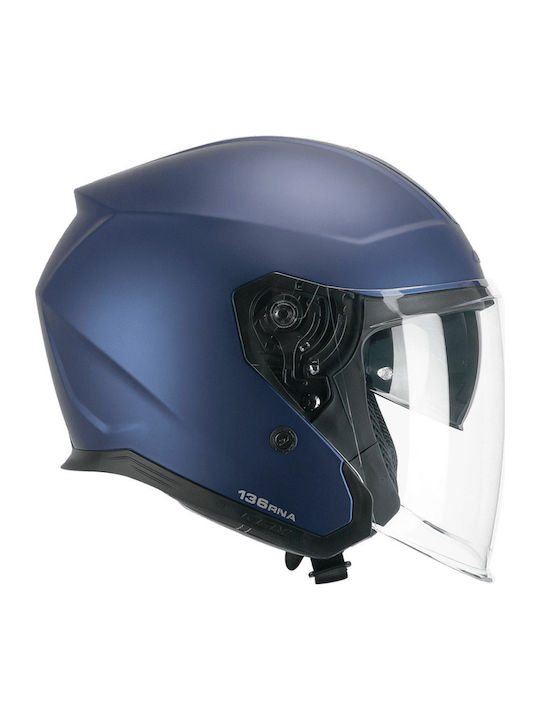 CGM RNA Mono 136A Μπλε Ματ Κράνος Μηχανής Jet ECE 22.06 1400gr με Sunvisor