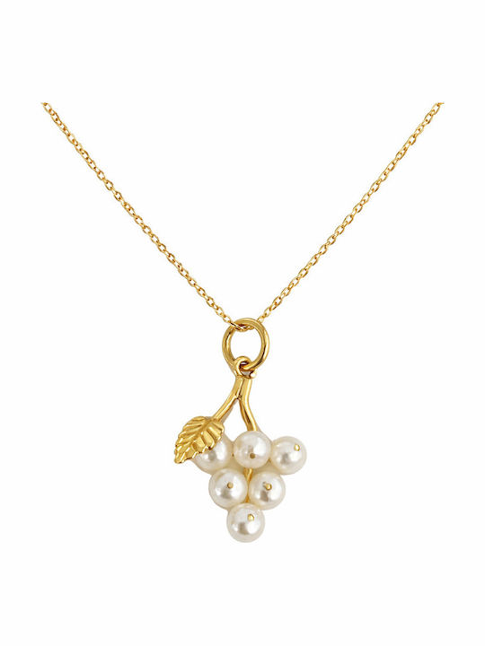 Atofio Kosmima Halskette aus 14K Gold mit Perlen