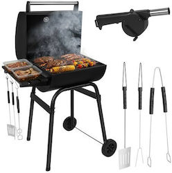 Kaminer Rostfreier Stahl Tragbarer Holzkohlegrill Mit einem Deckel und Thermometer 22x22cm
