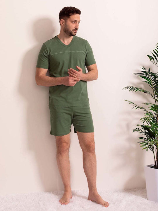 Sofiaman Summer Men's Cotton Green Pyjamas