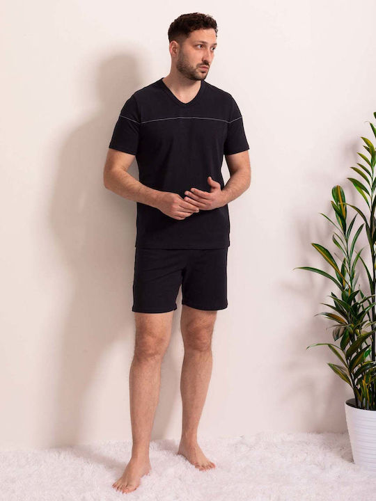 Sofiaman Summer Men's Cotton Pyjamas Navy Blue
