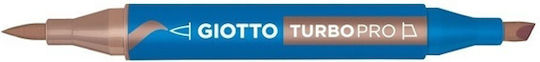 Giotto Turbo Pro Καφέ Μαρκαδόροι Ζωγραφικής Λεπτοί, με Διπλή Μύτη Σετ 12τμχ