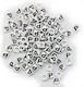 Acryl Perlen Würfel Buchstaben P 6mm 25Stück 19-16