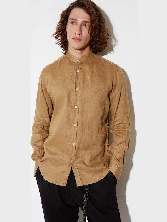 Stefan Fashion Long Sleeve Linen Shirt in Regul...