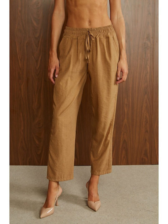 Women's Fabric Trousers Terracotta