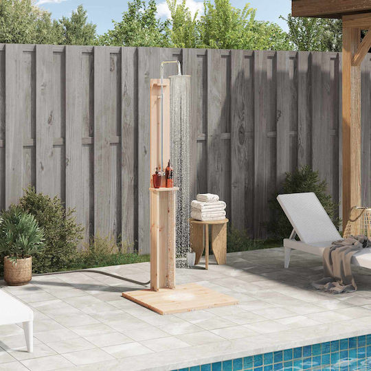 vidaXL Pool Shower with Height 217cm Brown