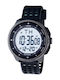 Lasika Digital Herrenuhr 56mm Batterie mit Schwarzem Gummiarmband