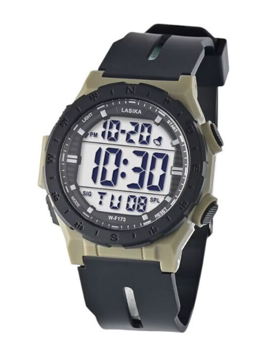 Digital Men's Battery Watch with Rubber Strap B...