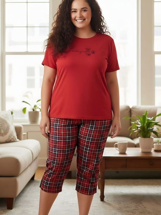 Asel Summer Women's Pajama Set Red