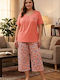 Asel Summer Women's Pajama Set Coral