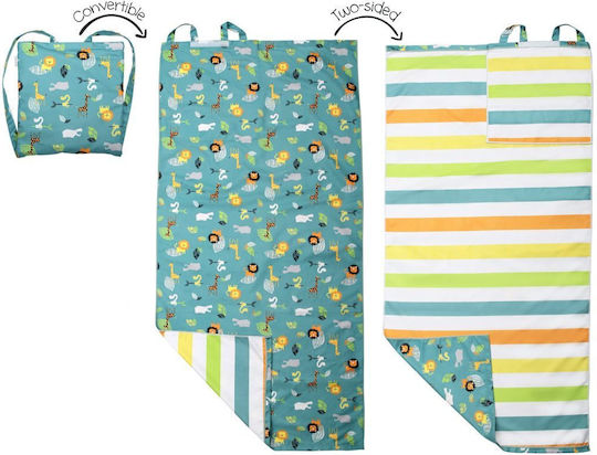 Плажна Кърпа Backpack 71x145см/33x38см Зелен Zoo Flapjackkids Fjktb572