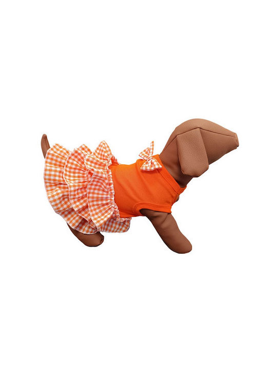 Dog Dress Woofmoda Orange Checked XXL 48-52-45 Cm