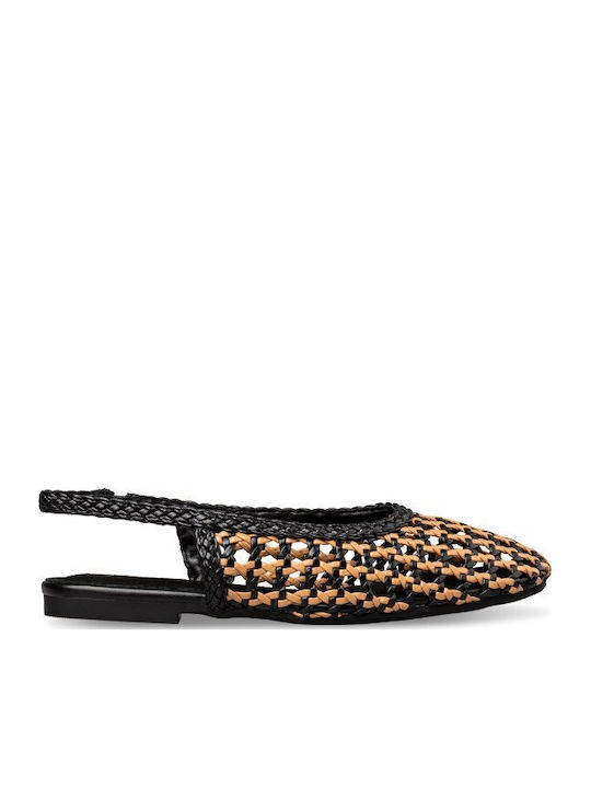Women's Ballerina Shoes Slingback With Strap in Black Colour