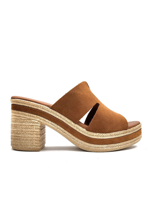 Marila Footwear Δερμάτινα Mules με Ψηλό Τακούνι...
