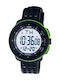 Lasika Digital Herrenuhr 56mm Batterie mit Schwarz Gummi Armband