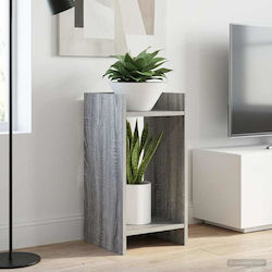vidaXL Wooden Gray Plant Tower 30x30x60 cm