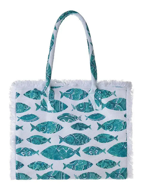 Ble Resort Collection Stoff Strandtasche Blau