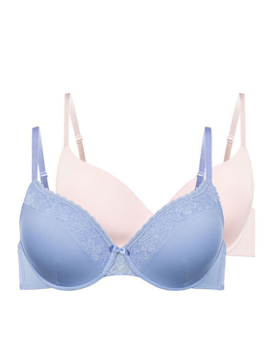Sonia Light Blue-Powder Bras with Light Padding & Underwire 2Pack