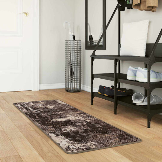 vidaXL Marsa Rutschfestes Wohnzimmer Teppich Rechteckig Schwarz 50x200cm
