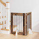 vidaXL Врата за Куче в Кафяв Цвят 60 x 80 x 80 см Старо Дърво