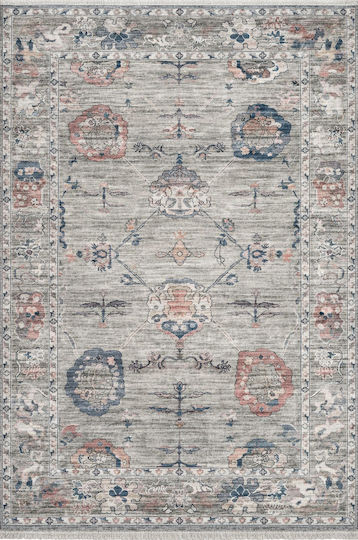Klonaras Aurora Kls 13 Non-slip Rectangular Summer Cotton Living Room Rug with Fringes 80x140cm