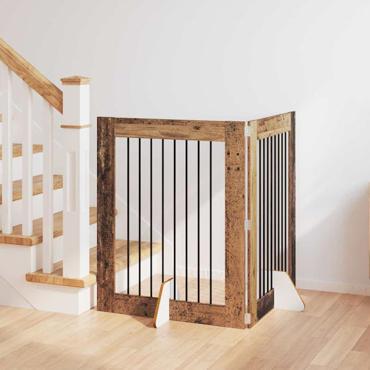 vidaXL Врата За Куче В Кафяв Цвят 80 x 100 x 100см