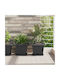 vidaXL Set of 6 Black Plastic Flower Pots
