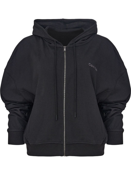 Calvin Klein Дамска Жилетка Суитшърт Худи Черна