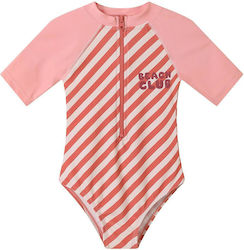Tutete Kids One-Piece Swimwear With Long Sleeve Pink
