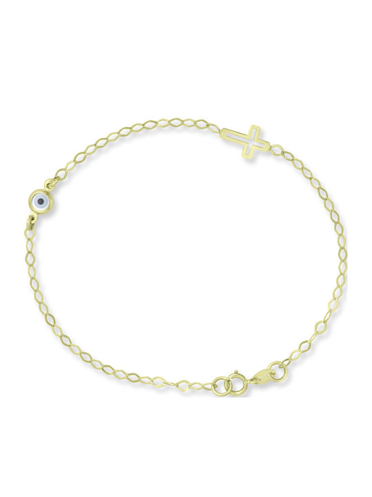 Ortaxidis Women's Bracelet with Eye Design in 9K Gold