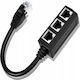 Adaptor Splitter Lan Rj45 3 În 1 Zola Gigabit 1000 Mb S 3 Porturi Ethernet Lungime 29 Cm Negru